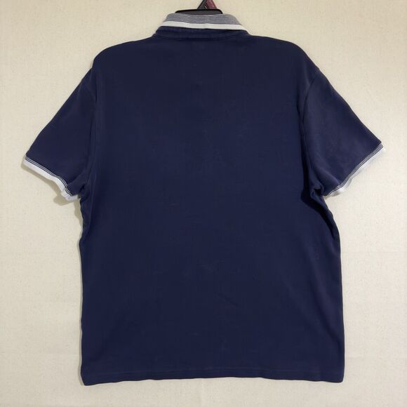 MICHAEL KORS Polo Shirt Men Large Blue MK Logo Cotton Mens - Picture 2 of 7